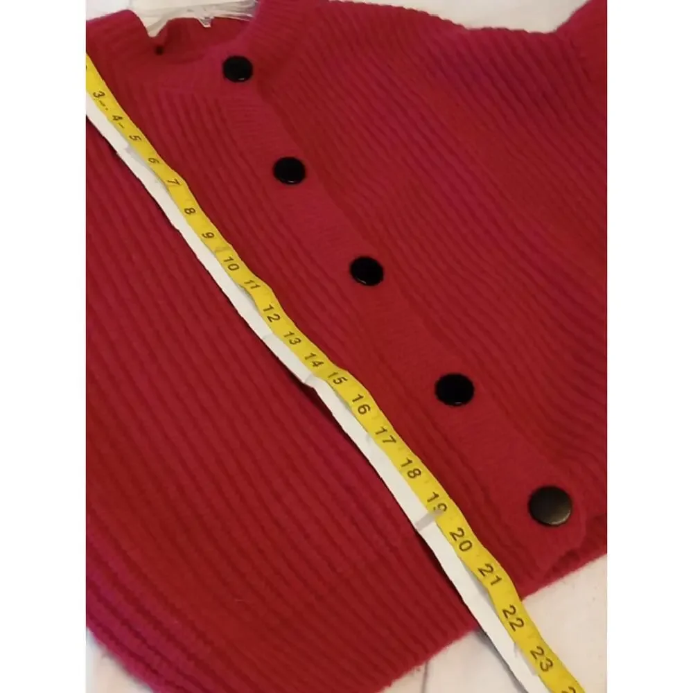 Maison Martin Margiela Boxy Ribbed Cardigan - Raspberry Size Medium